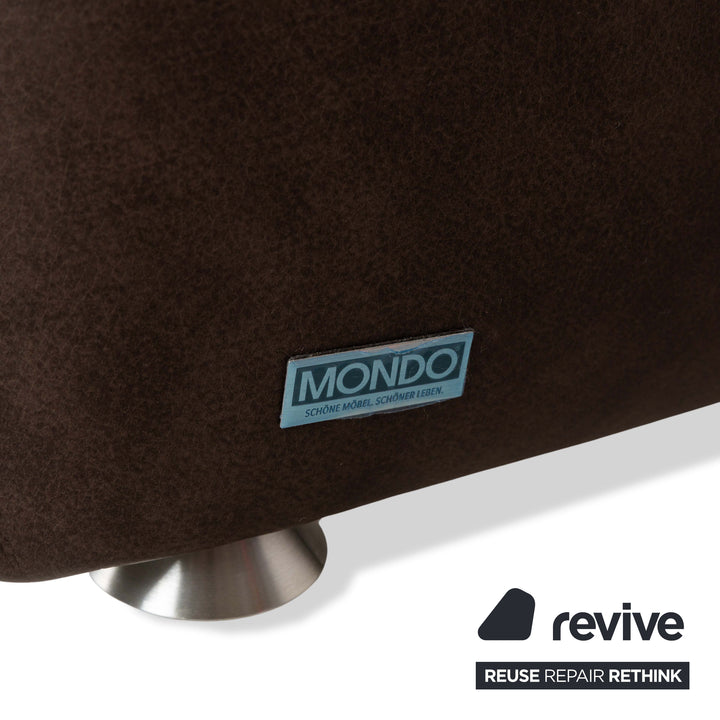 Mondo Varia Canapé deux places en cuir marron à fonction électrique