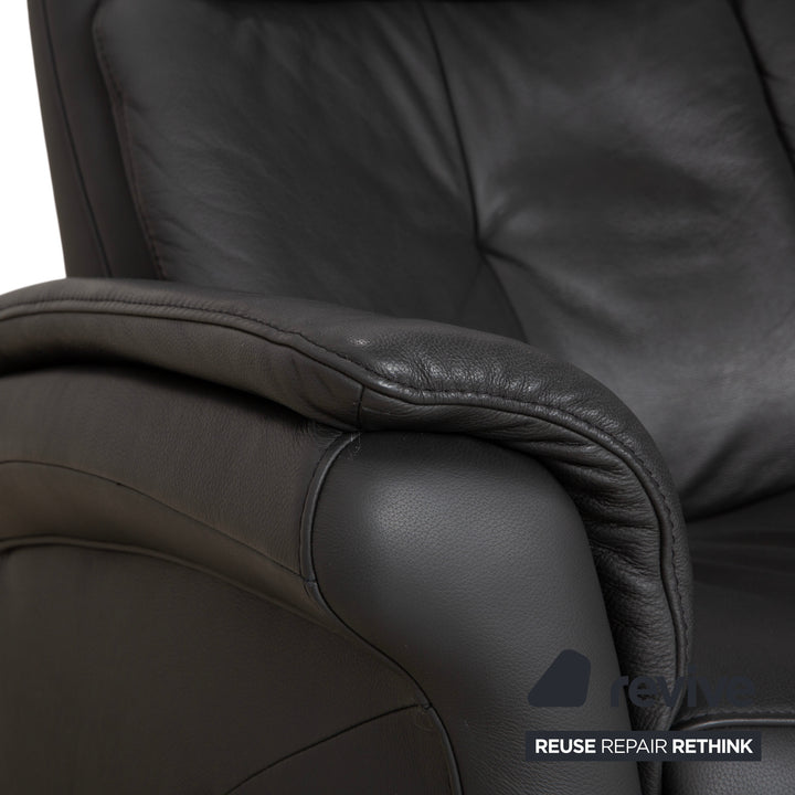Mondo Varia deux places en cuir, gris anthracite foncé