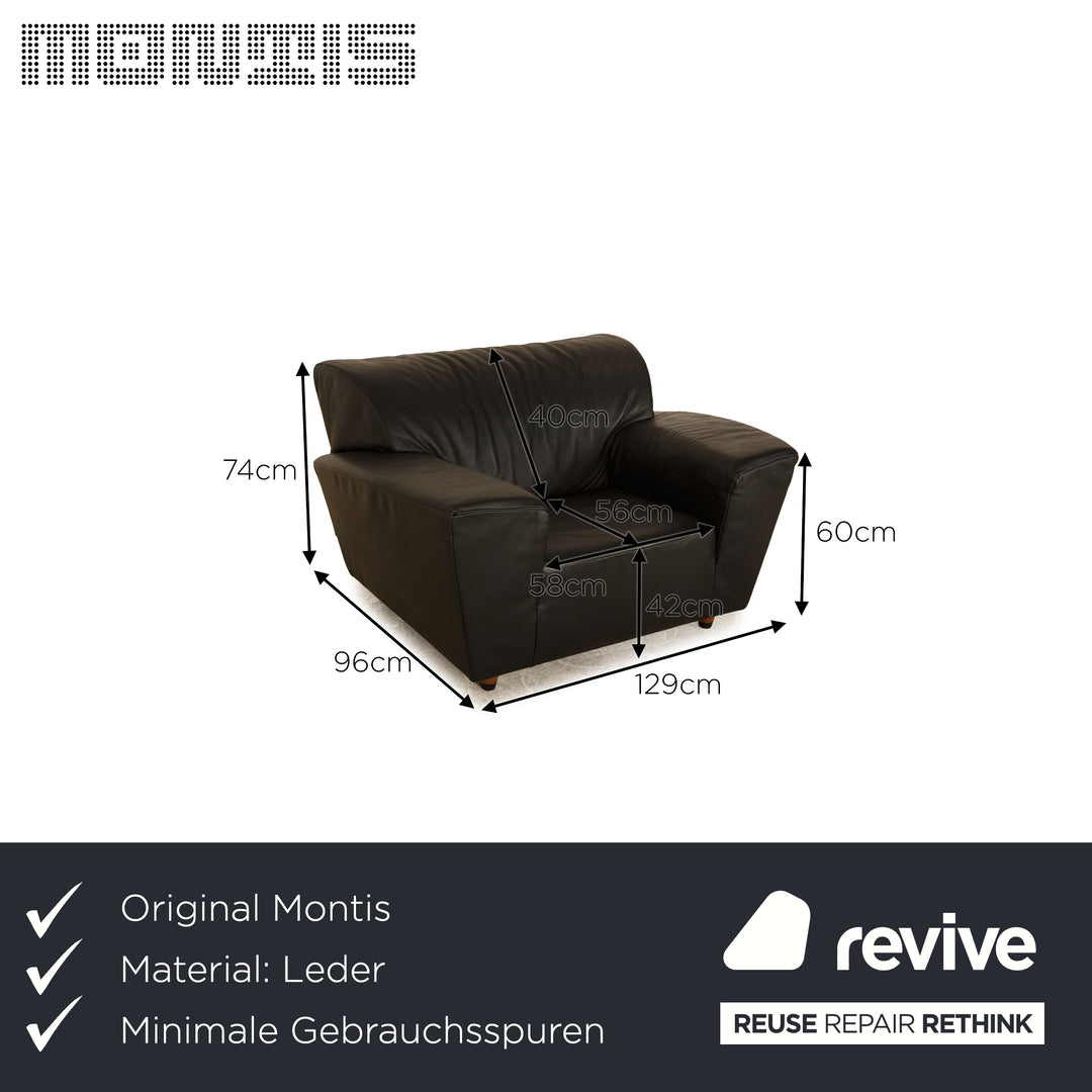 Montis Leder Sessel Schwarz Loveseat