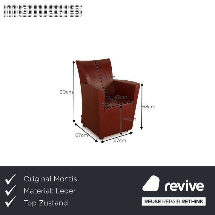 Montis Leder Sessel Weinrot