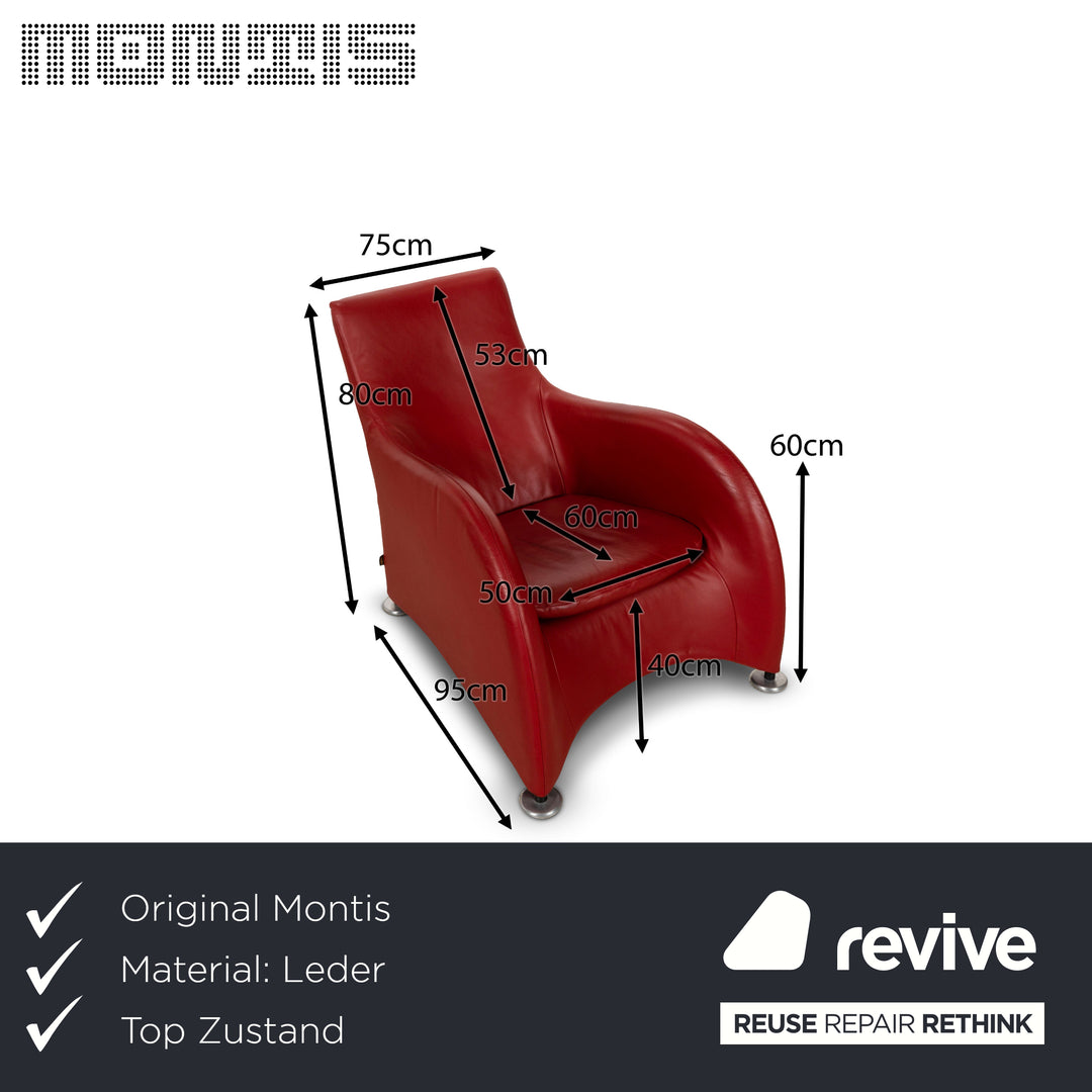 Montis Loge Leather Armchair Red