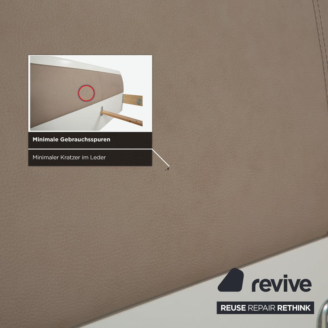 Musterring Holz Leder Bett Beige