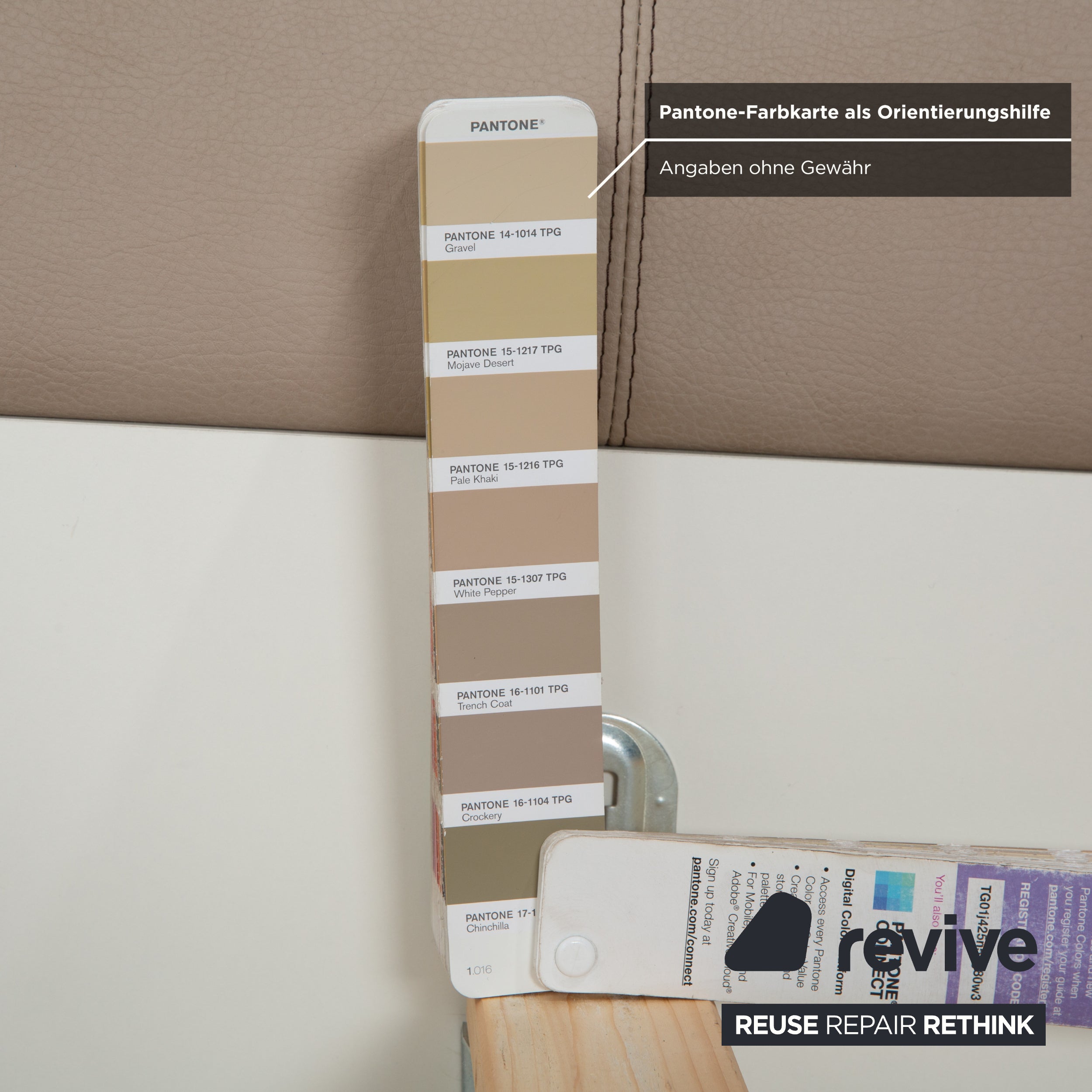 Musterring wood leather bed beige