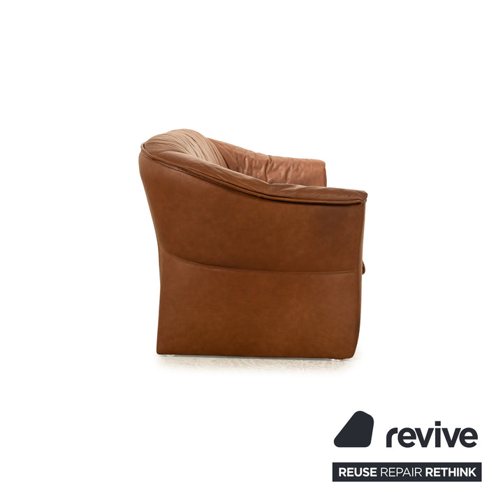 Musterring Leder Dreisitzer Braun Sofa Couch