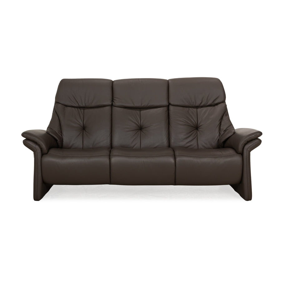Musterring Leder Dreisitzer Braun Sofa Couch