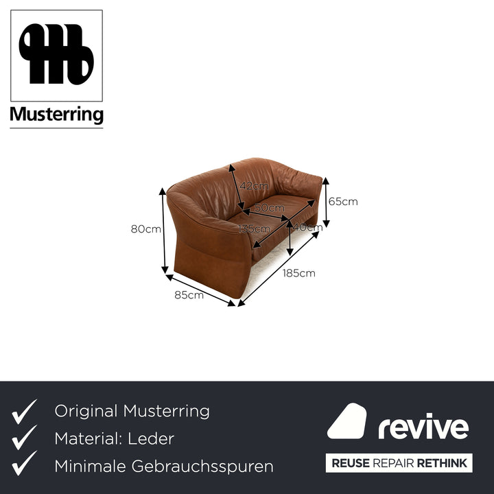 Musterring Leder Dreisitzer Braun Sofa Couch