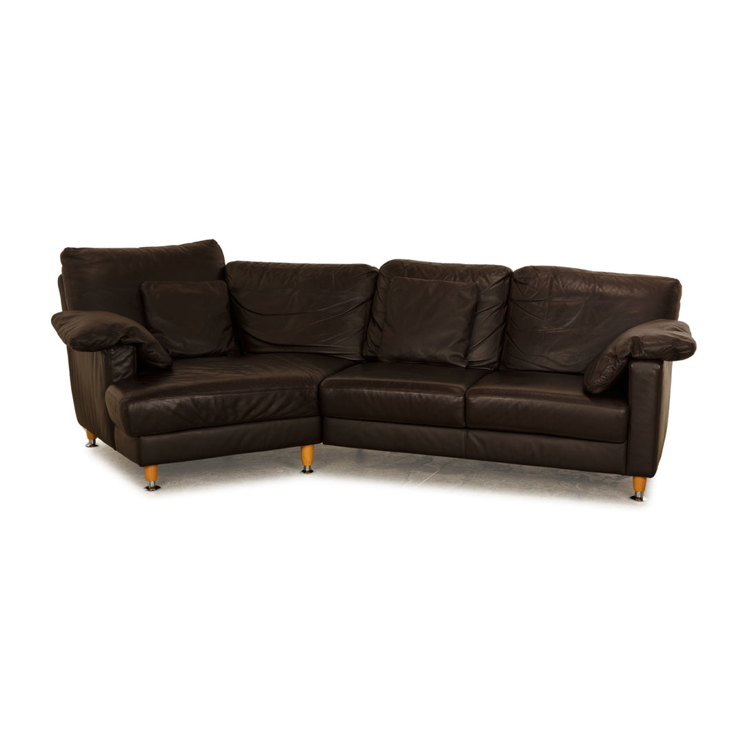 Musterring Leather Corner Sofa Dark Brown Sofa Couch