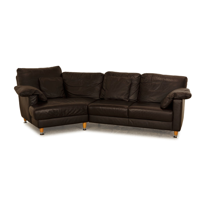 Musterring Leather Corner Sofa Dark Brown Sofa Couch