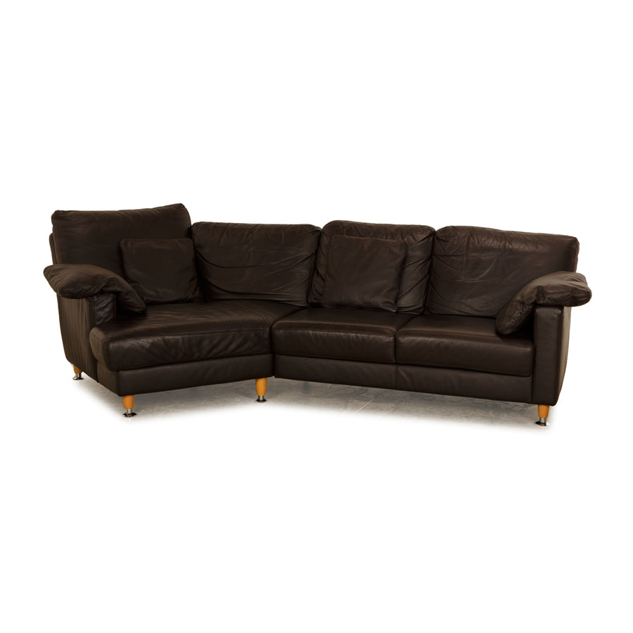 Musterring Leather Corner Sofa Dark Brown Sofa Couch