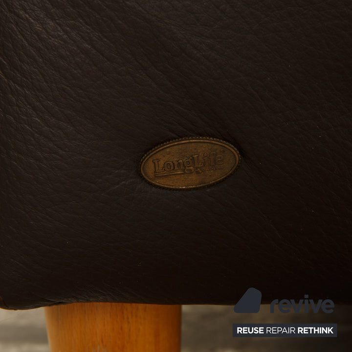 Musterring Leather Corner Sofa Dark Brown Sofa Couch