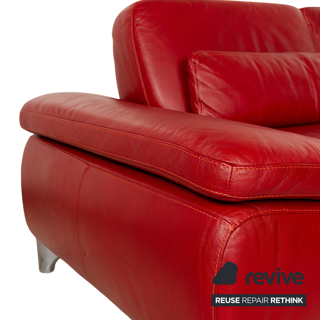 Sample ring leather corner sofa red sofa couch