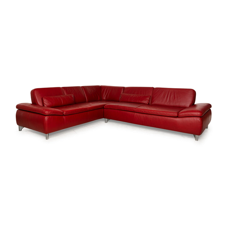 Sample ring leather corner sofa red sofa couch