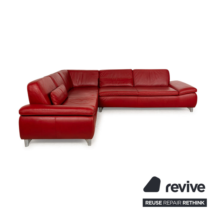 Sample ring leather corner sofa red sofa couch