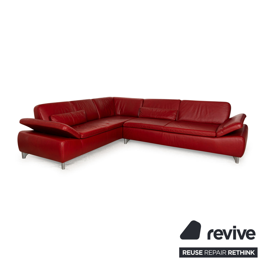 Sample ring leather corner sofa red sofa couch
