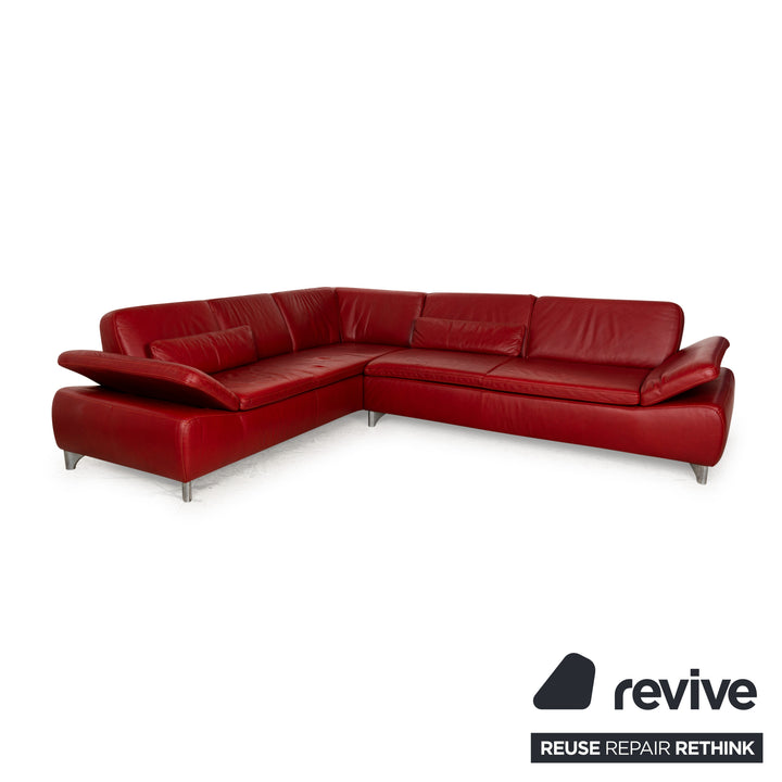 Sample ring leather corner sofa red sofa couch