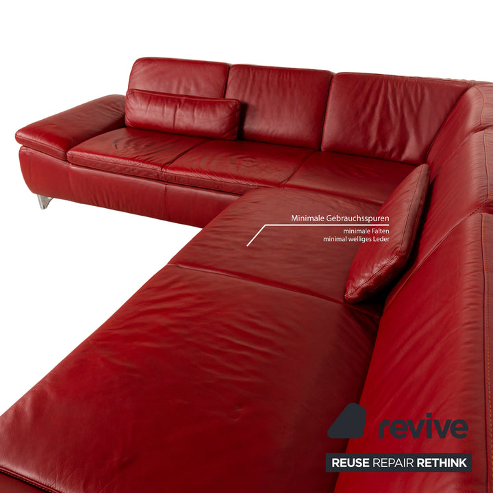 Sample ring leather corner sofa red sofa couch