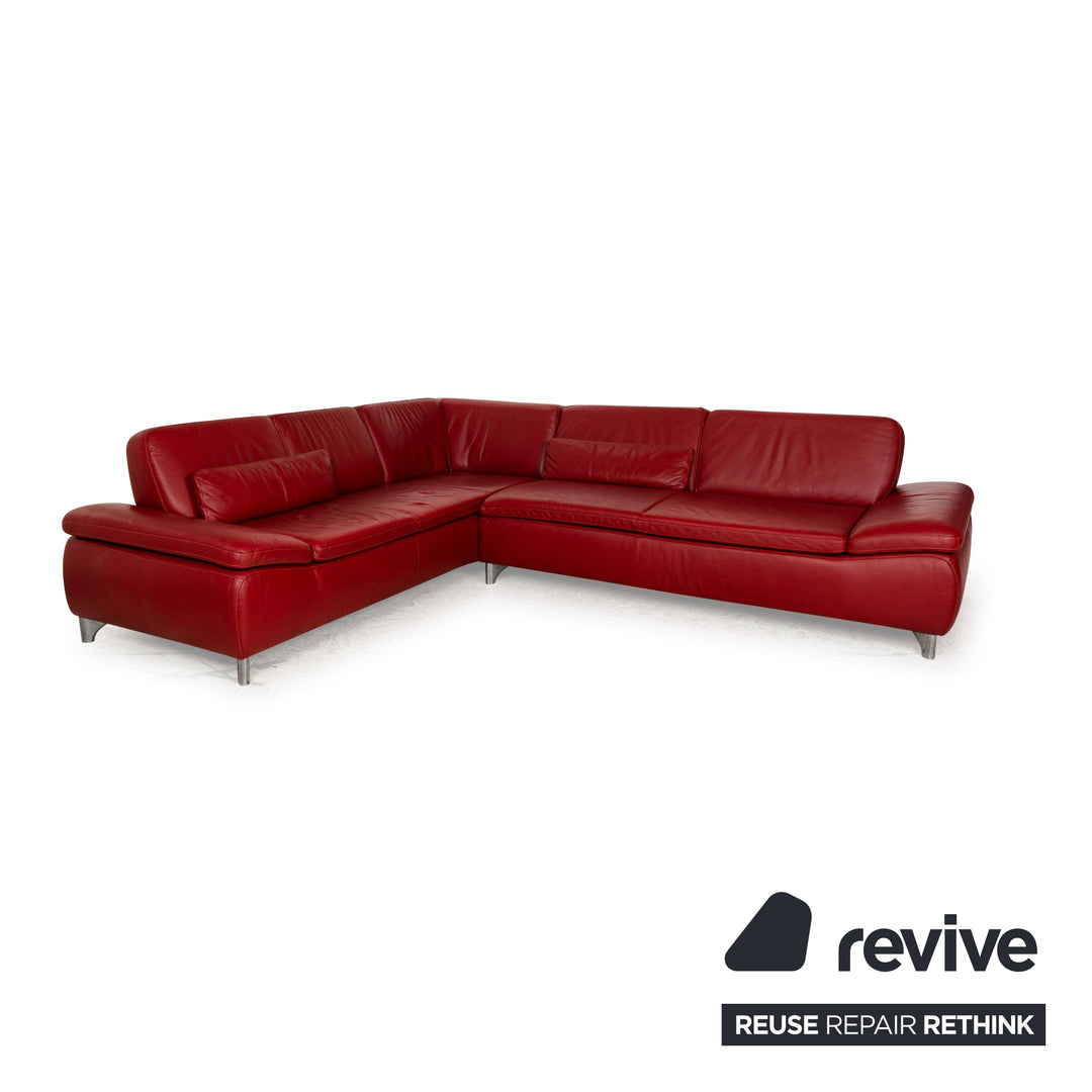 Sample ring leather corner sofa red sofa couch