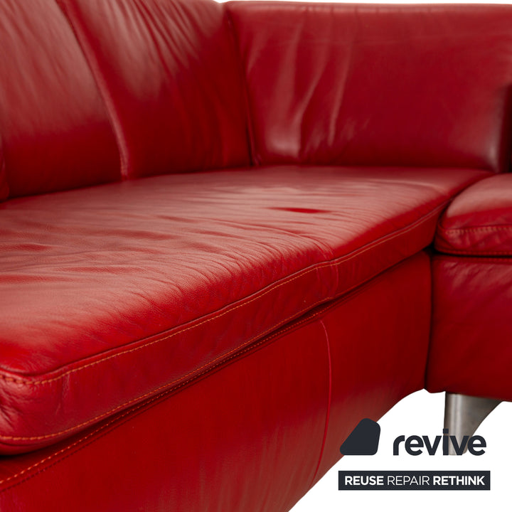 Sample ring leather corner sofa red sofa couch