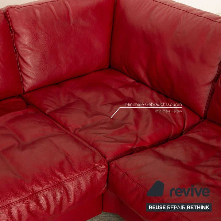 Modèle anneau cuir canapé d'angle canapé rouge canapé fonction manuelle