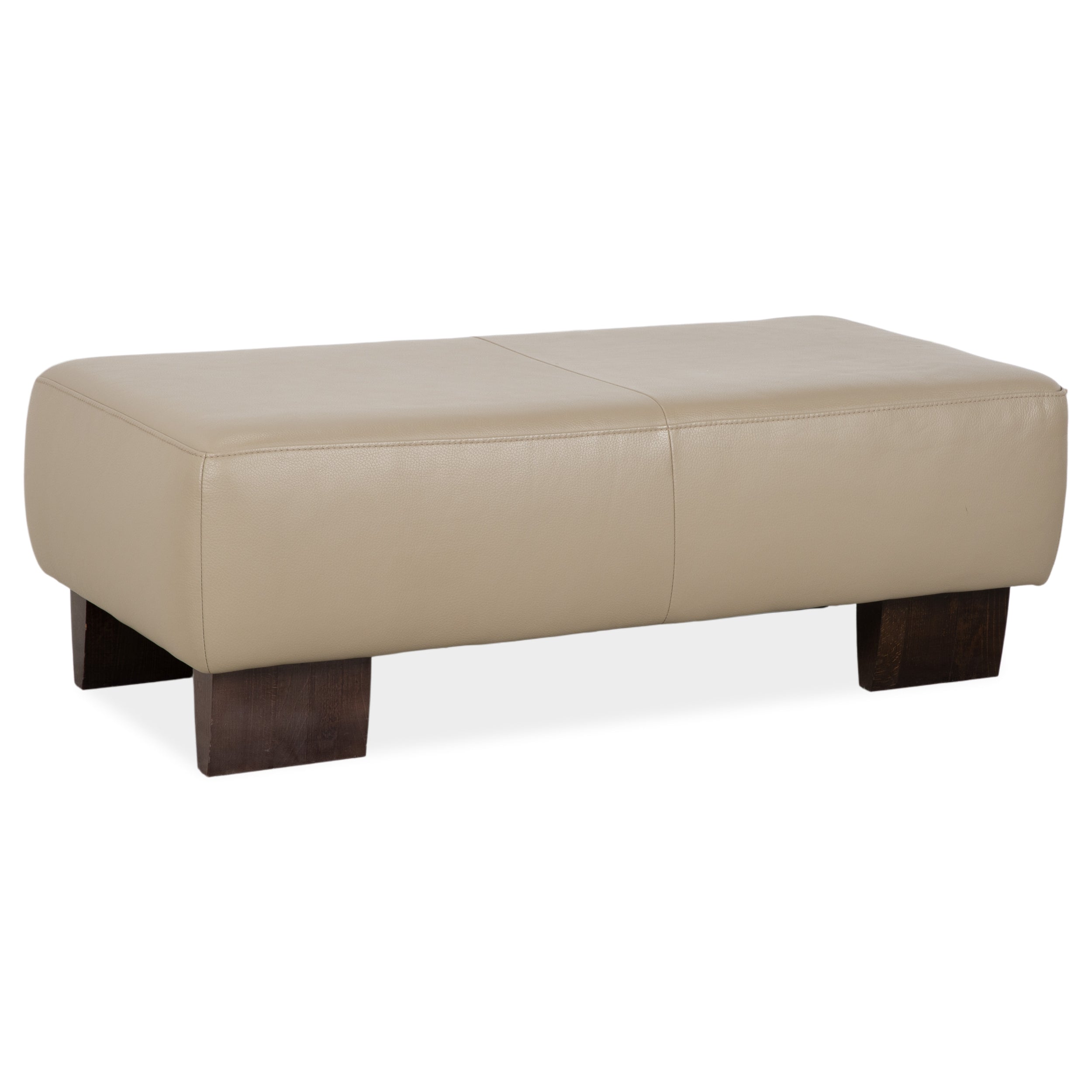 Musterring Cuir Bois Tabouret Beige Taupe