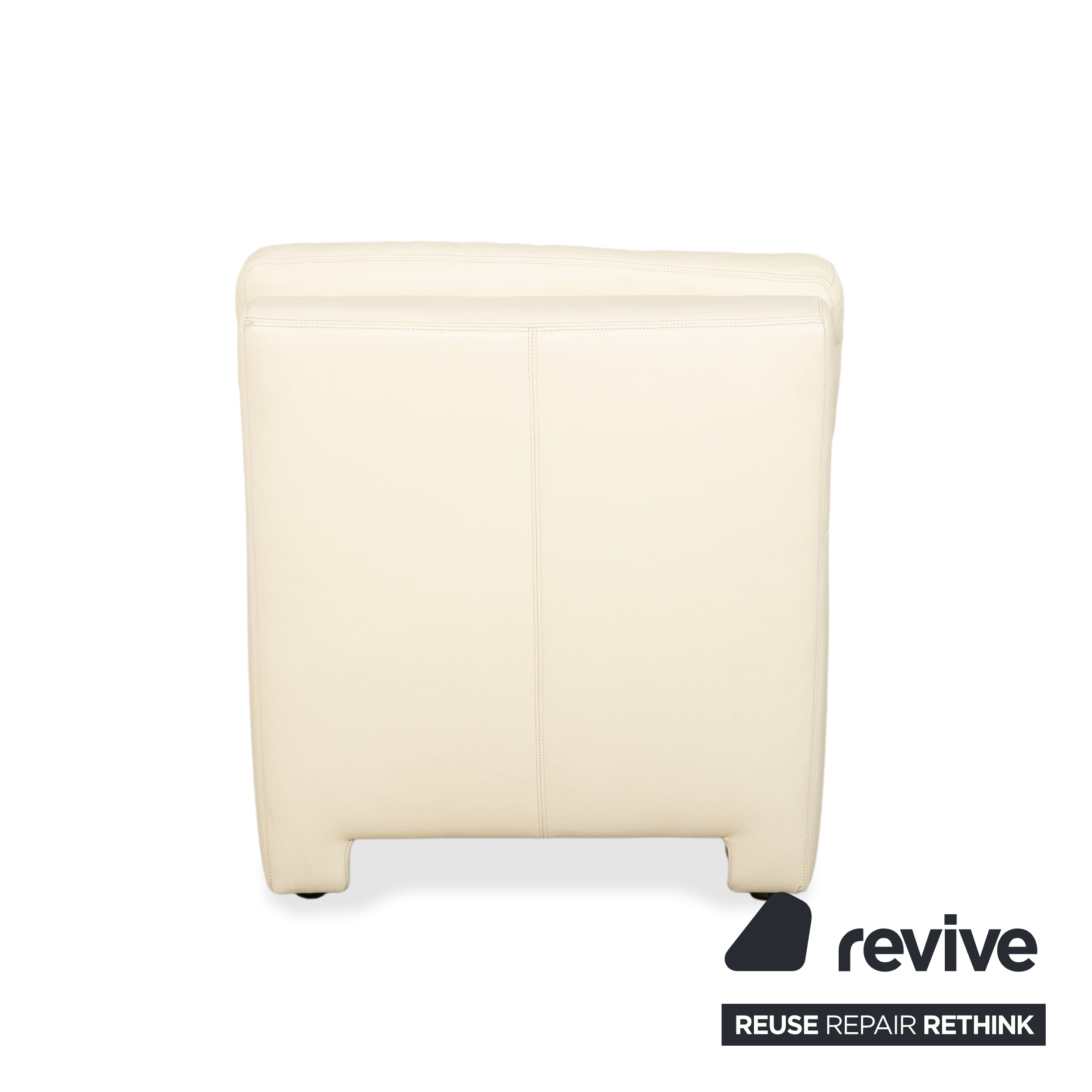Fauteuil en cuir Musterring, beige crème, blanc cassé