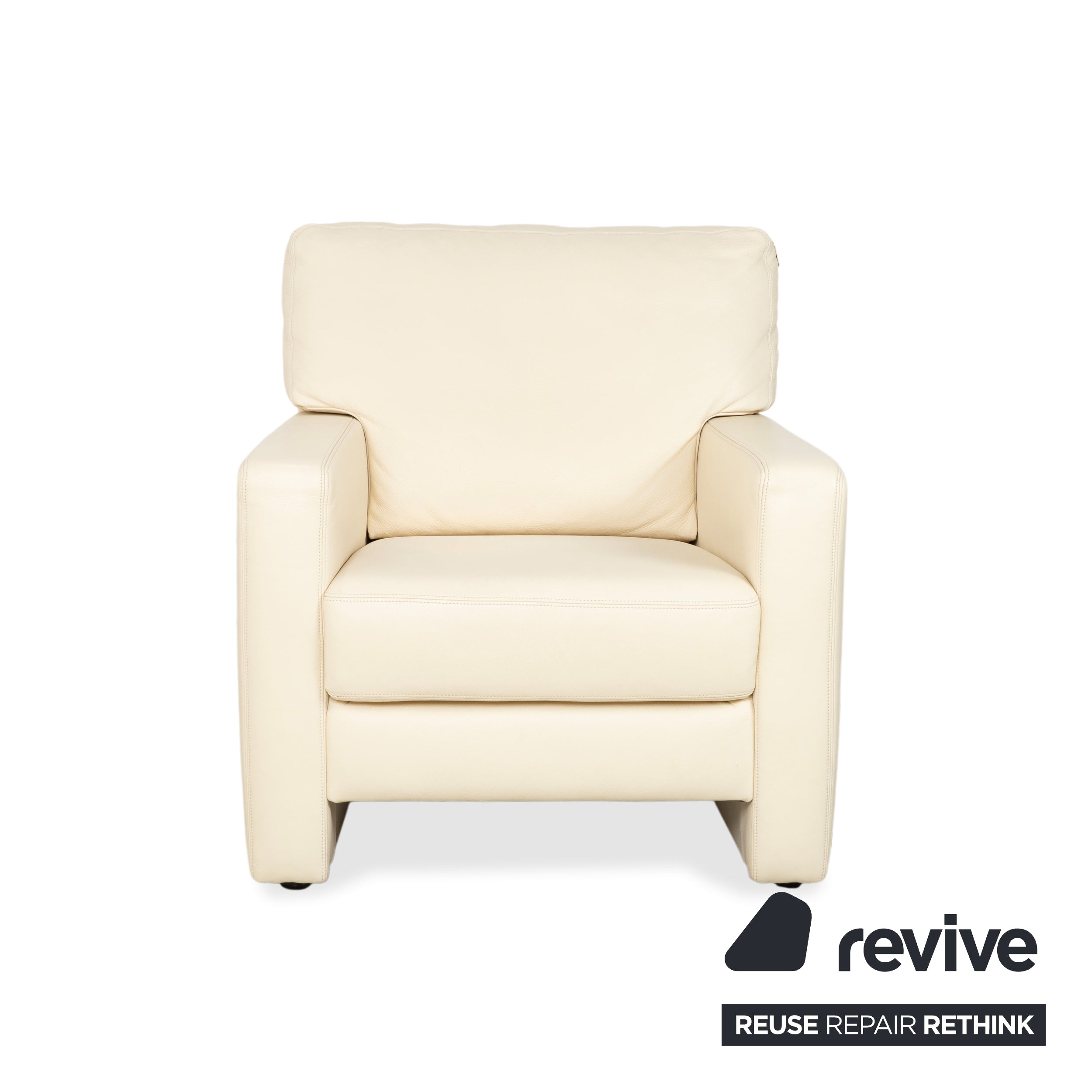 Musterring Leather Armchair Cream Beige Off-White