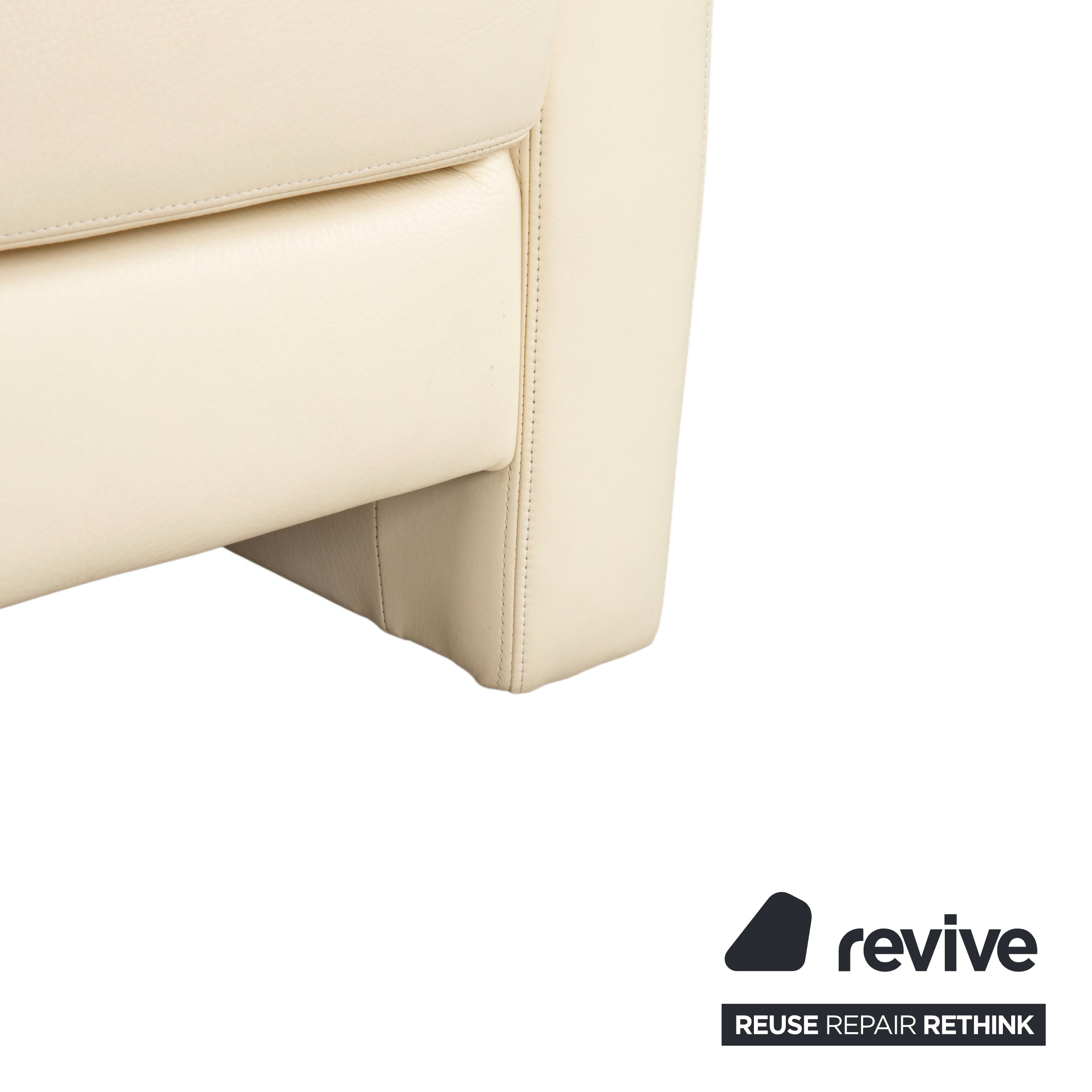 Musterring Leather Armchair Cream Beige Off-White