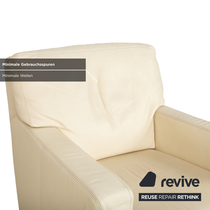 Musterring Leather Armchair Cream Beige Off-White
