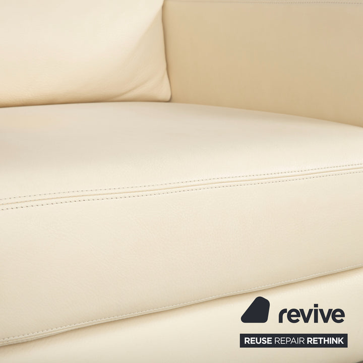 Musterring Leather Armchair Cream Beige Off-White