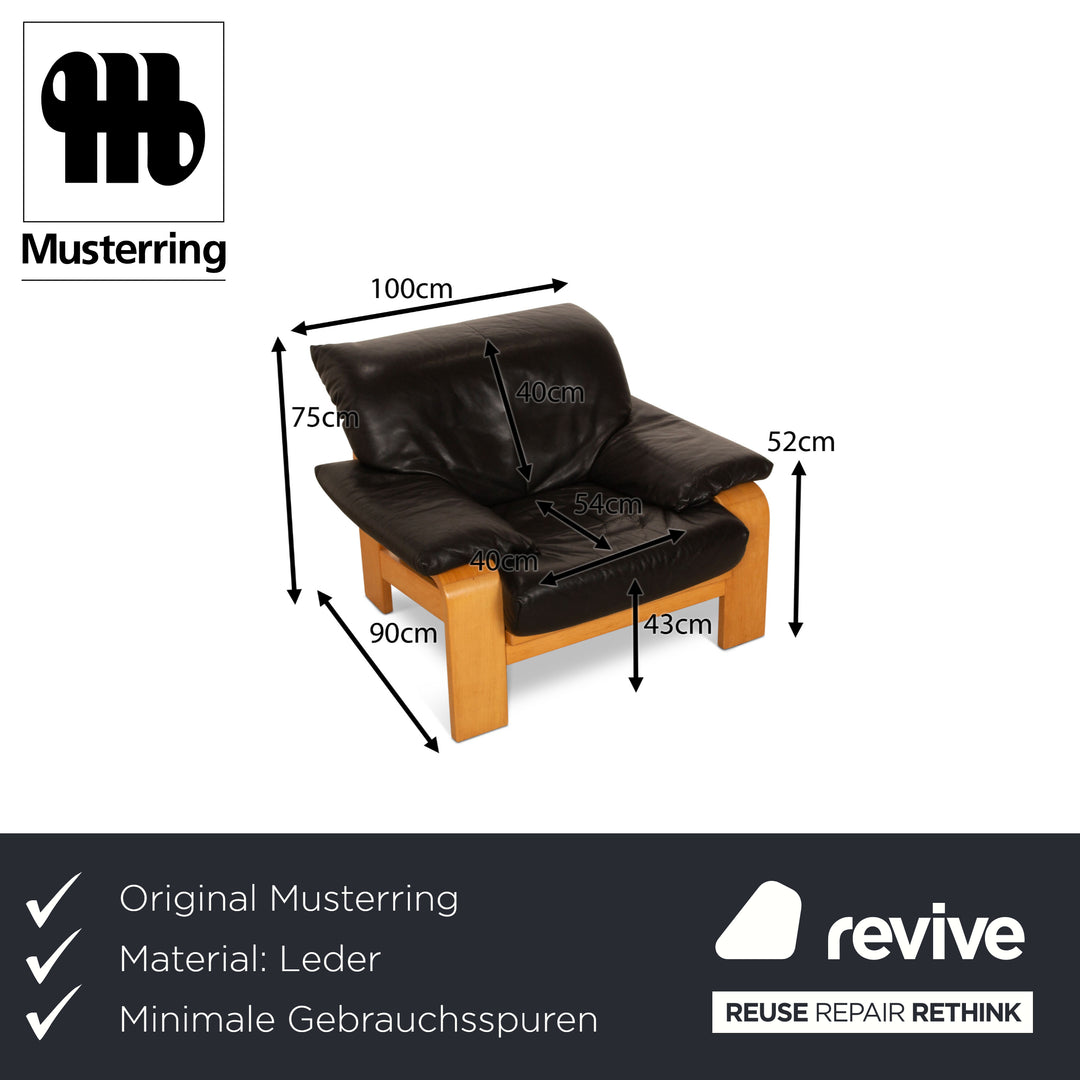 Musterring Leather Armchair Black