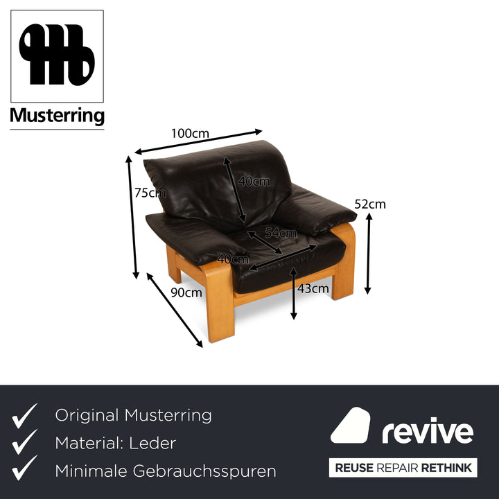 Musterring Leather Armchair Black