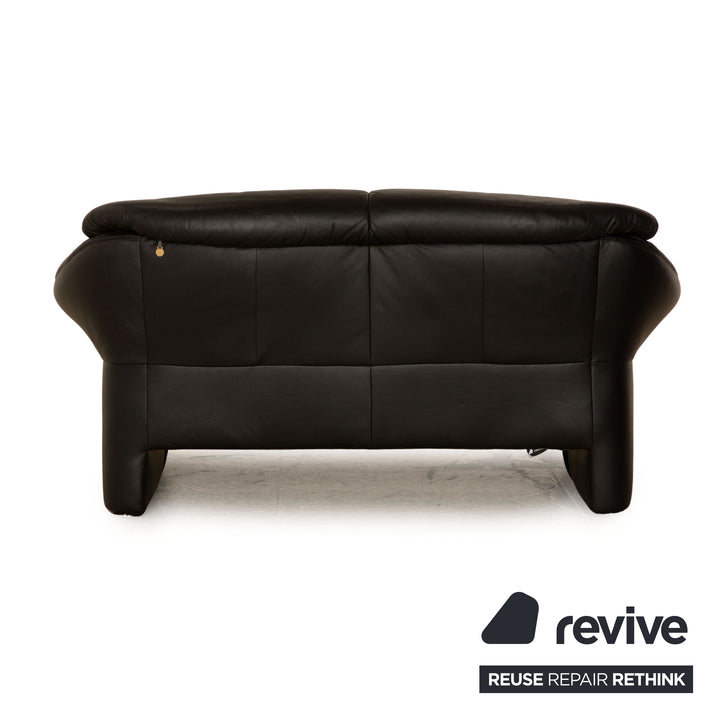 Musterring Leder Zweisitzer Schwarz Sofa Couch