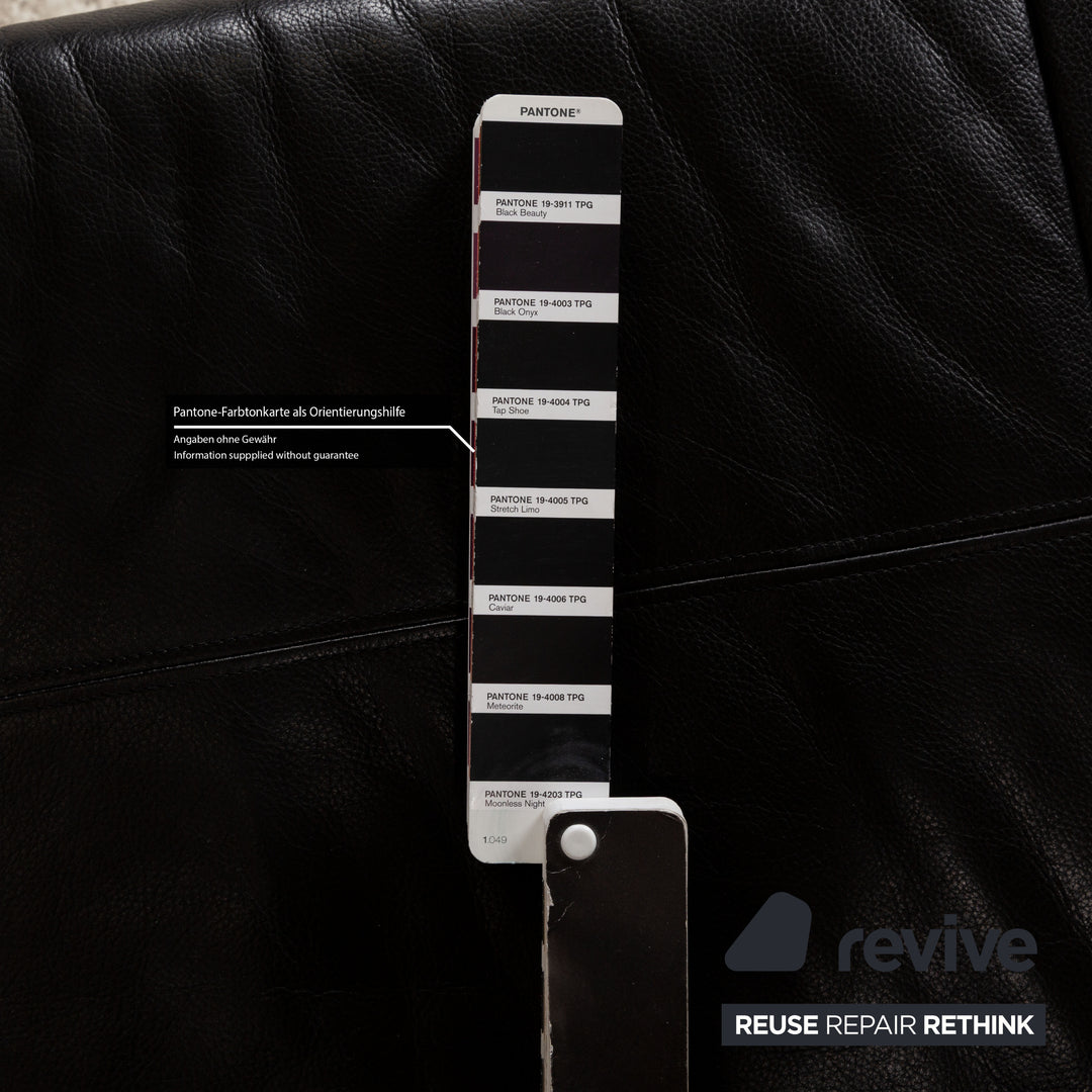 Musterring Leder Zweisitzer Schwarz Sofa Couch