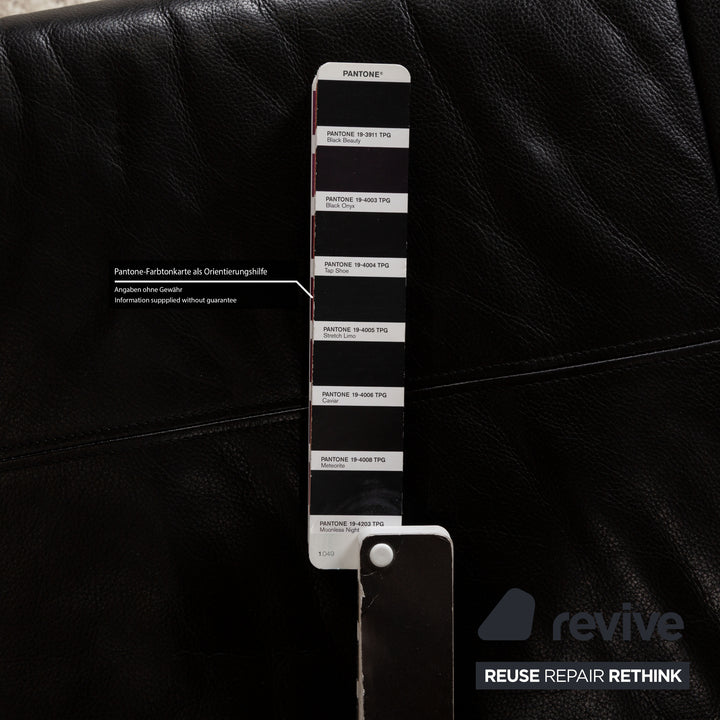 Musterring Leder Zweisitzer Schwarz Sofa Couch
