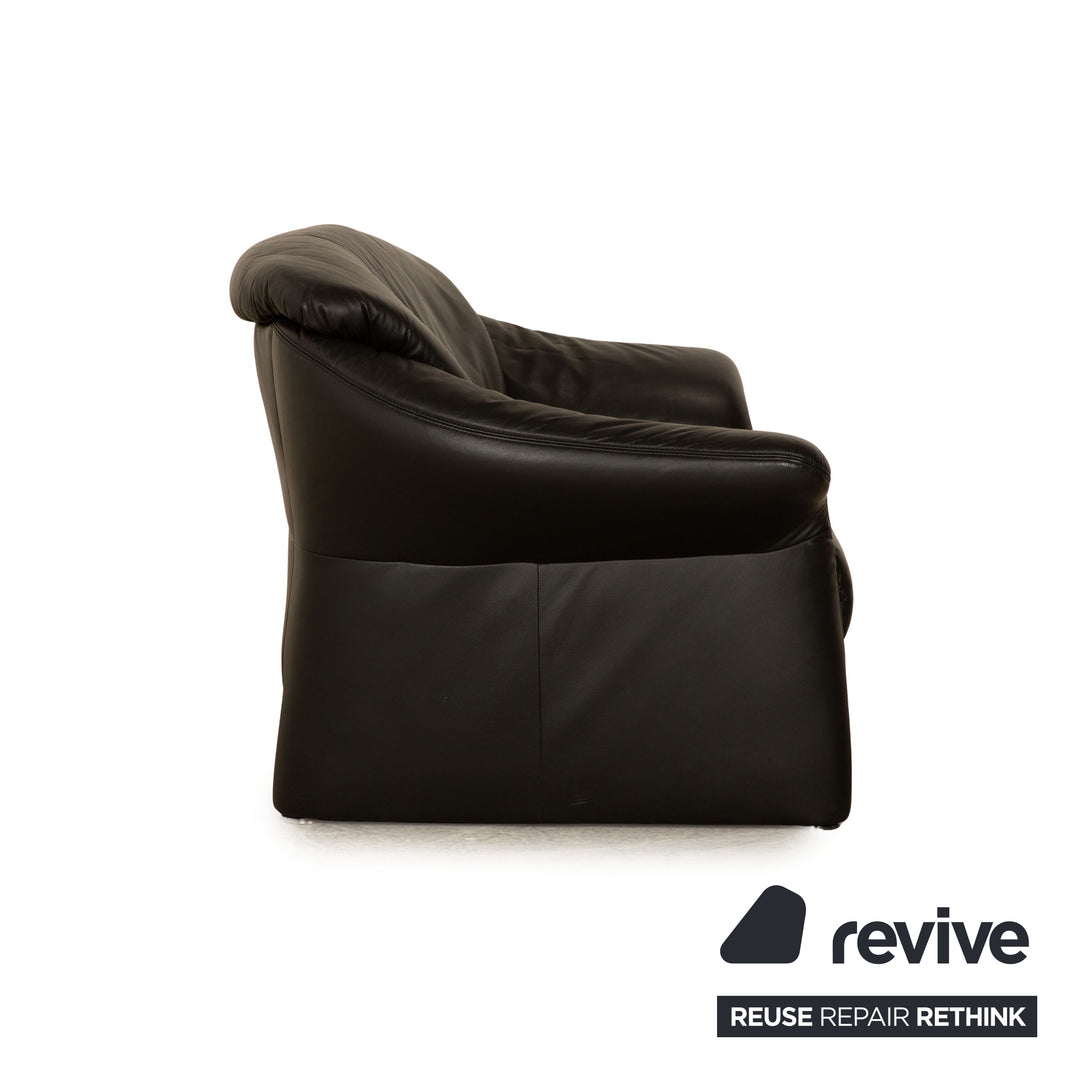 Musterring Leder Zweisitzer Schwarz Sofa Couch