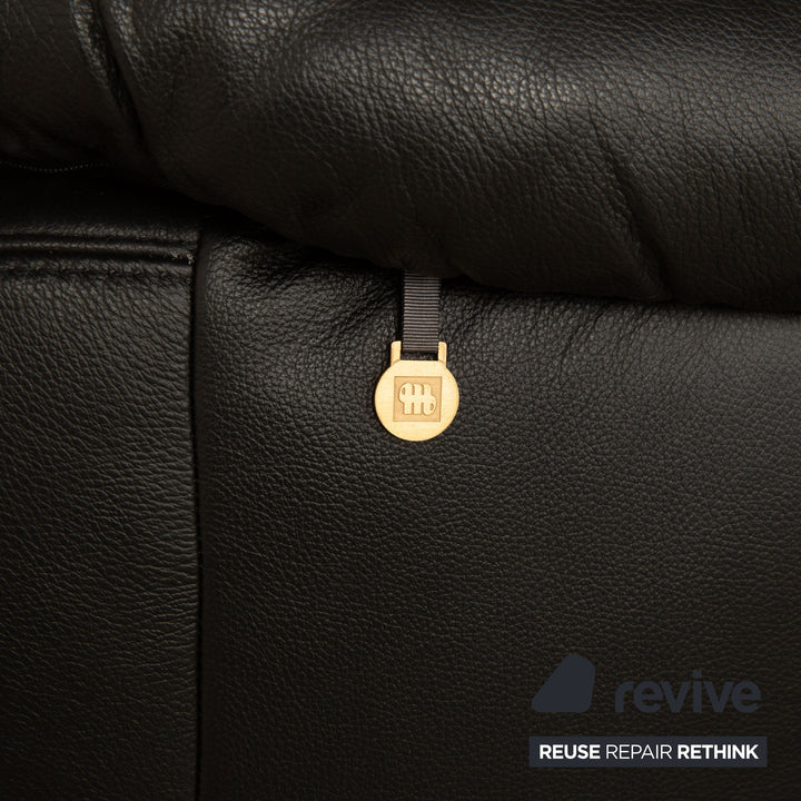 Musterring Leder Zweisitzer Schwarz Sofa Couch