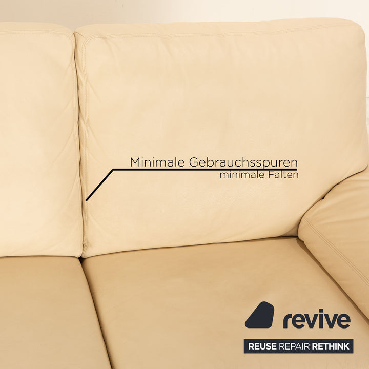 Musterring MR 2830 Leder Dreisitzer Creme Sofa Couch