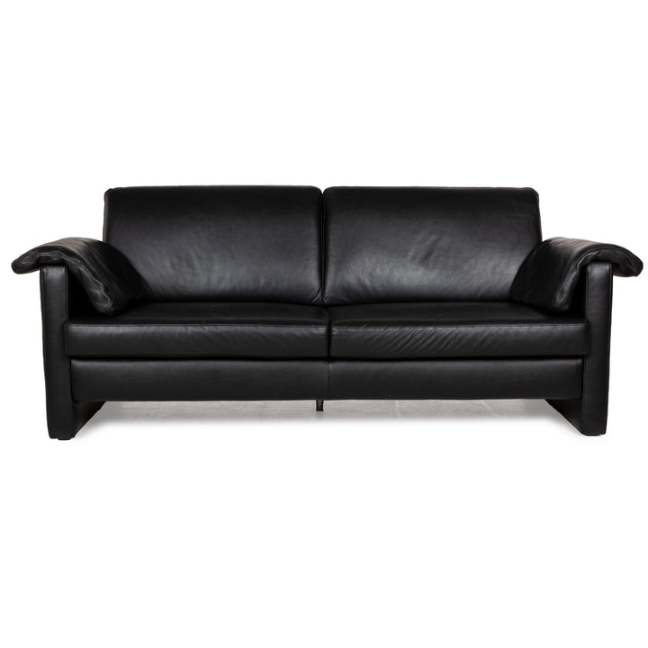Musterring MR 2875 Leather Three-Seater Black Sofa Couch