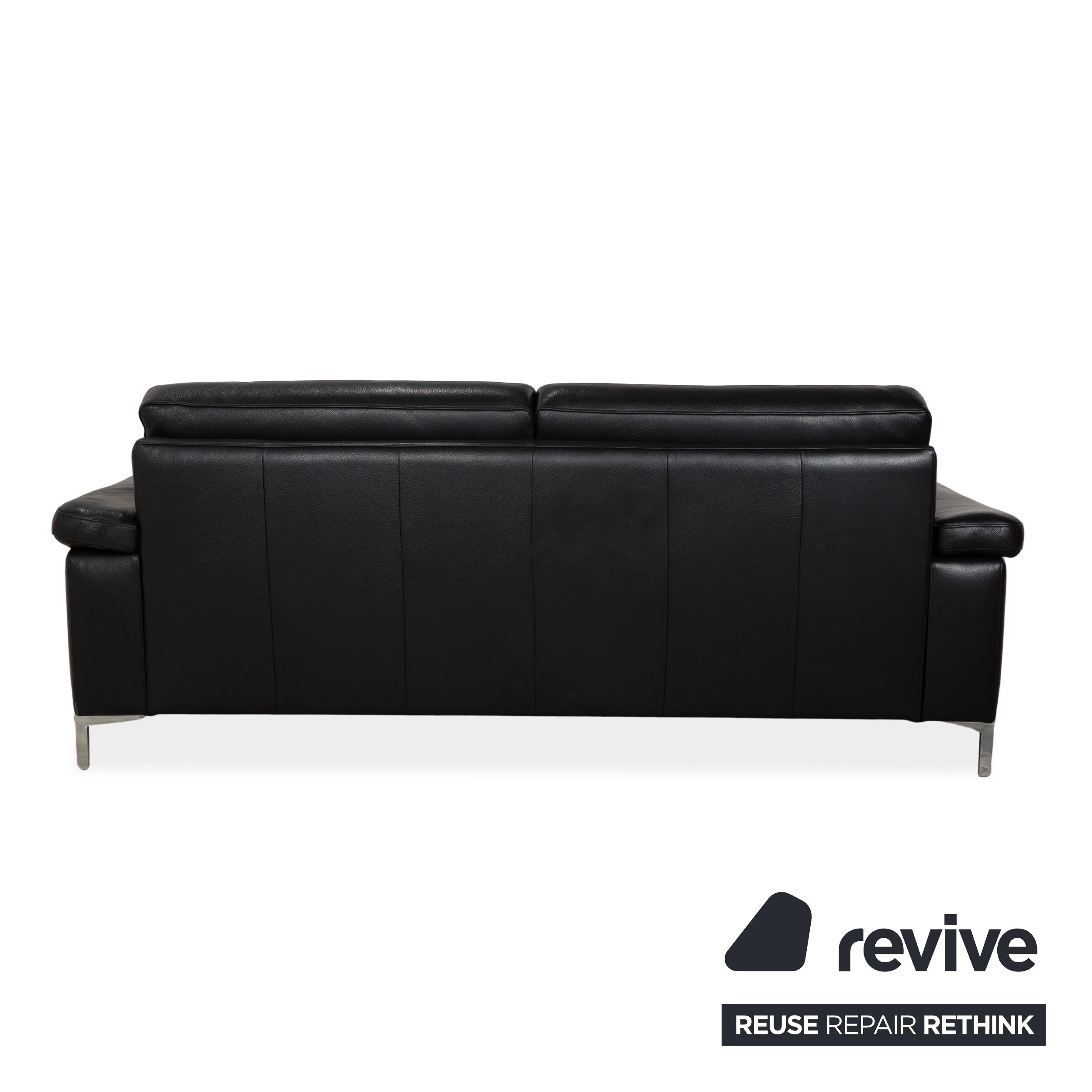 Musterring MR 2875 Leather Two-Seater Black Sofa Couch