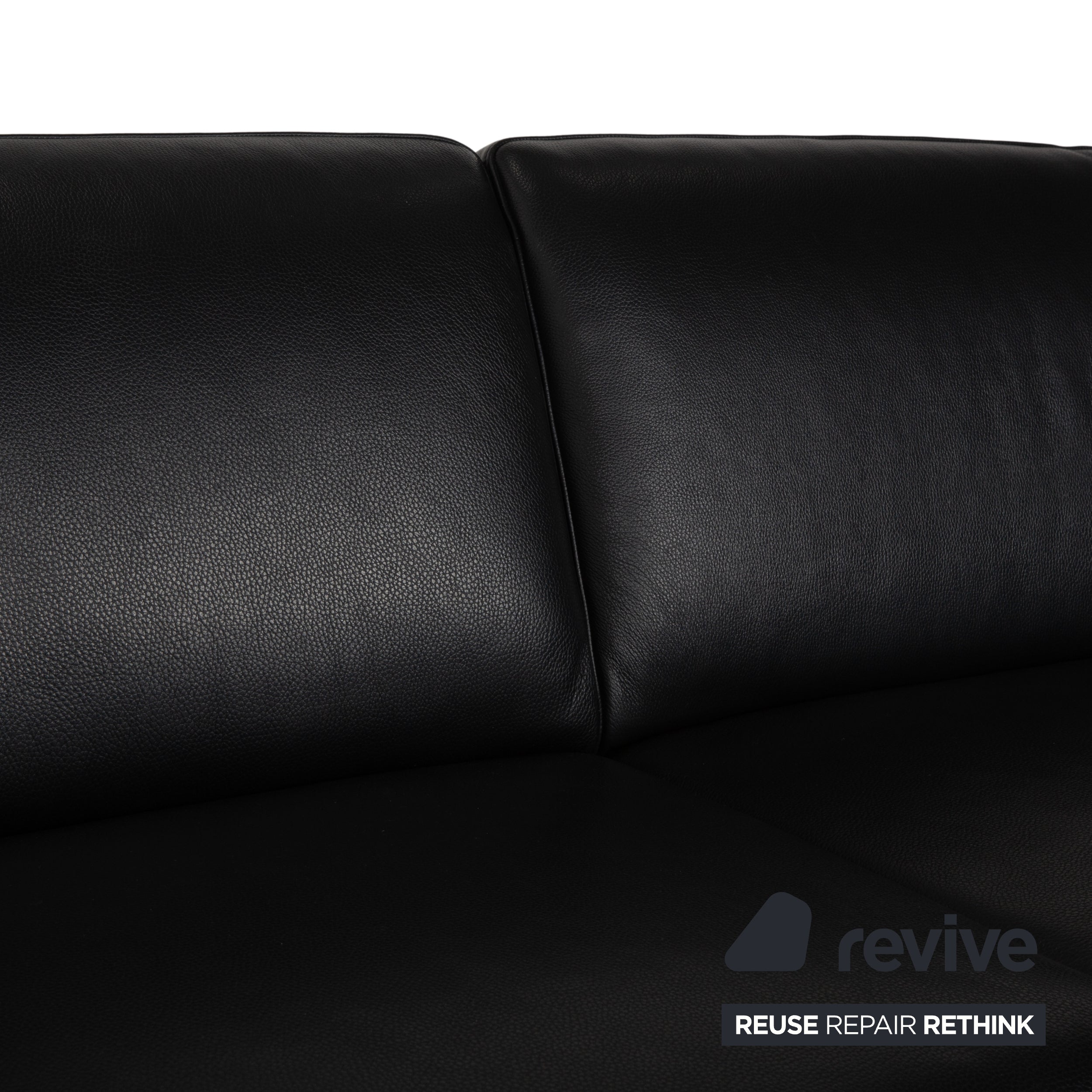 Musterring MR 2875 Leather Two-Seater Black Sofa Couch
