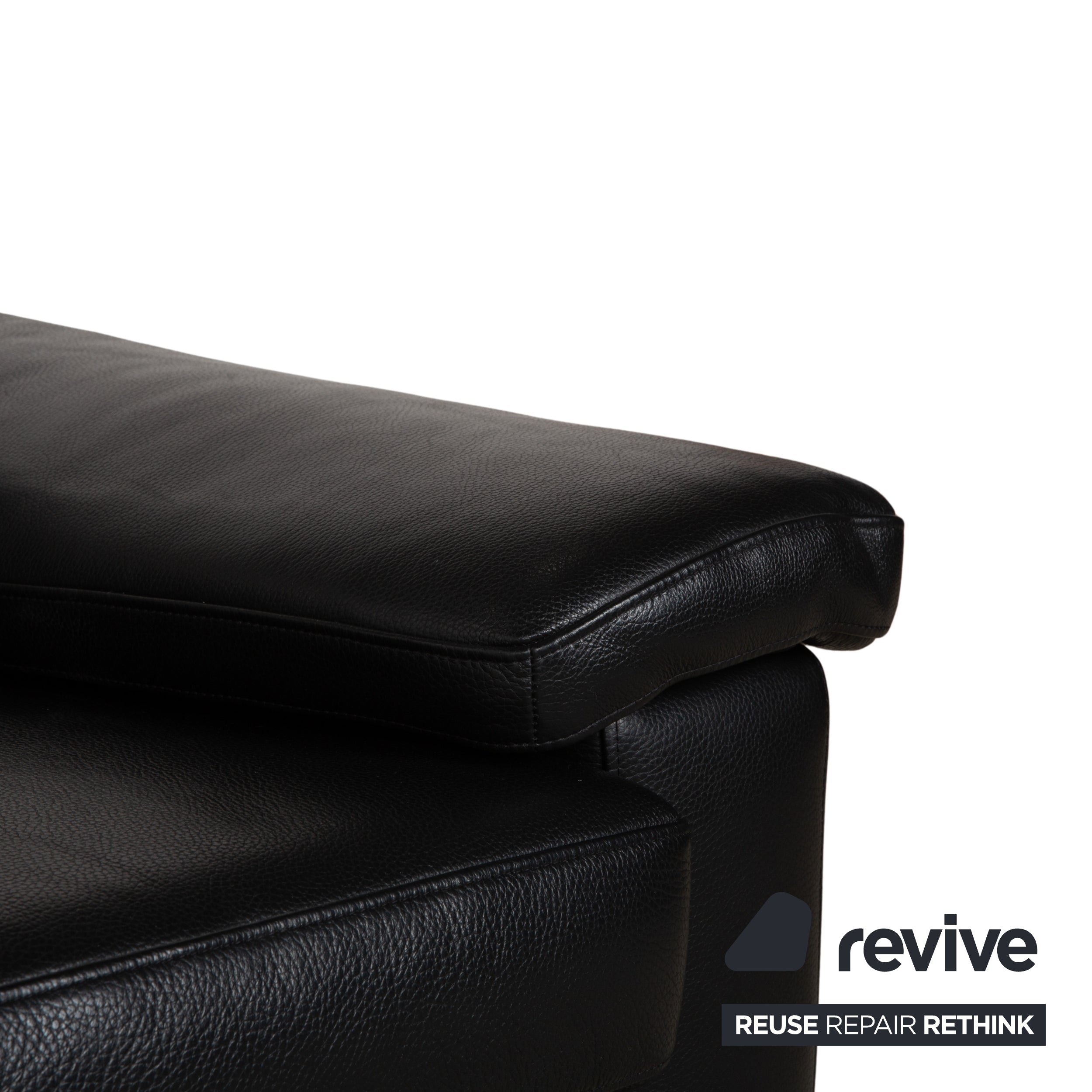 Musterring MR 2875 Leather Two-Seater Black Sofa Couch