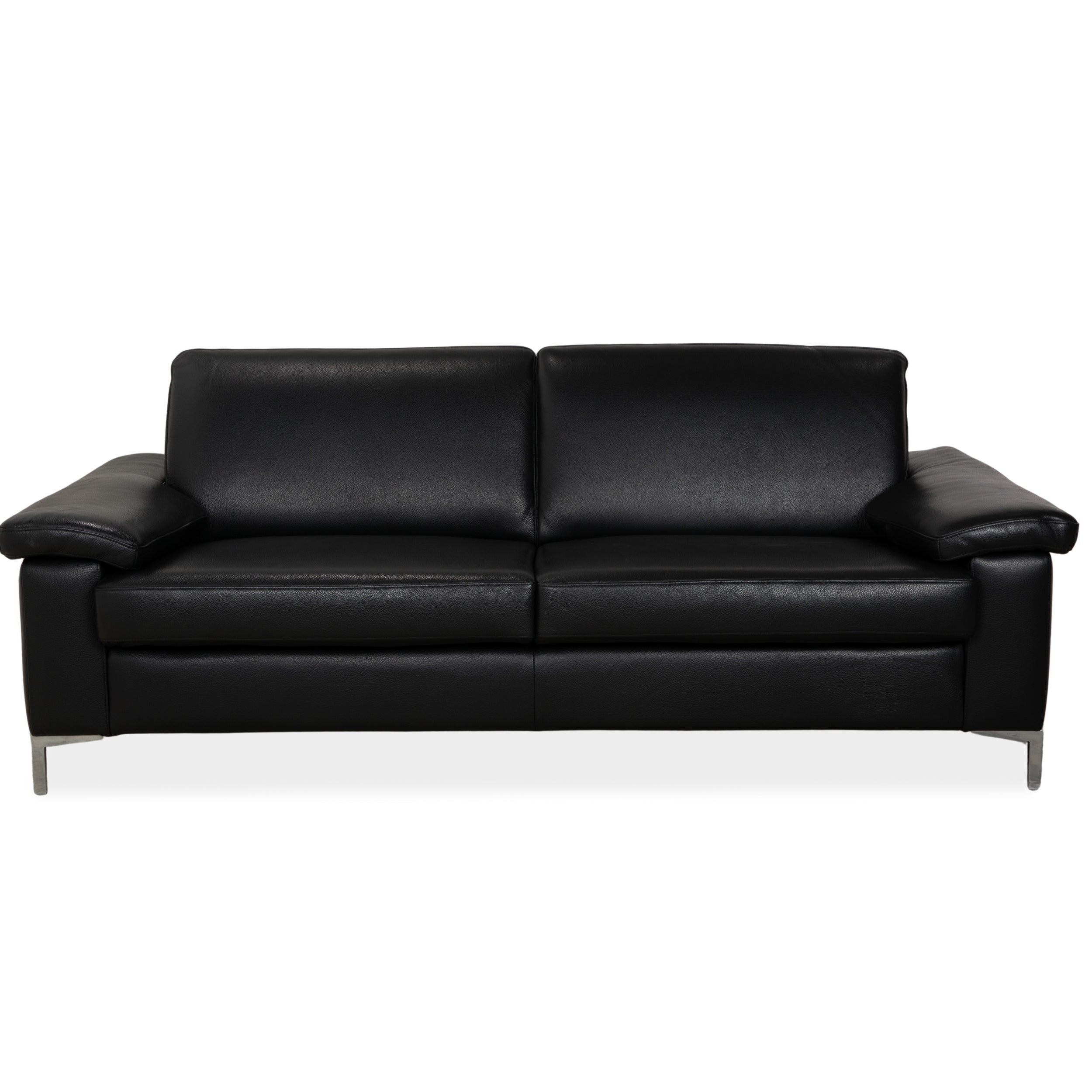 Musterring MR 2875 Leather Two-Seater Black Sofa Couch