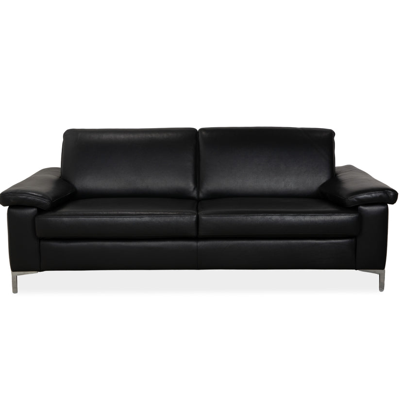 Musterring MR 2875 Leather Two-Seater Black Sofa Couch