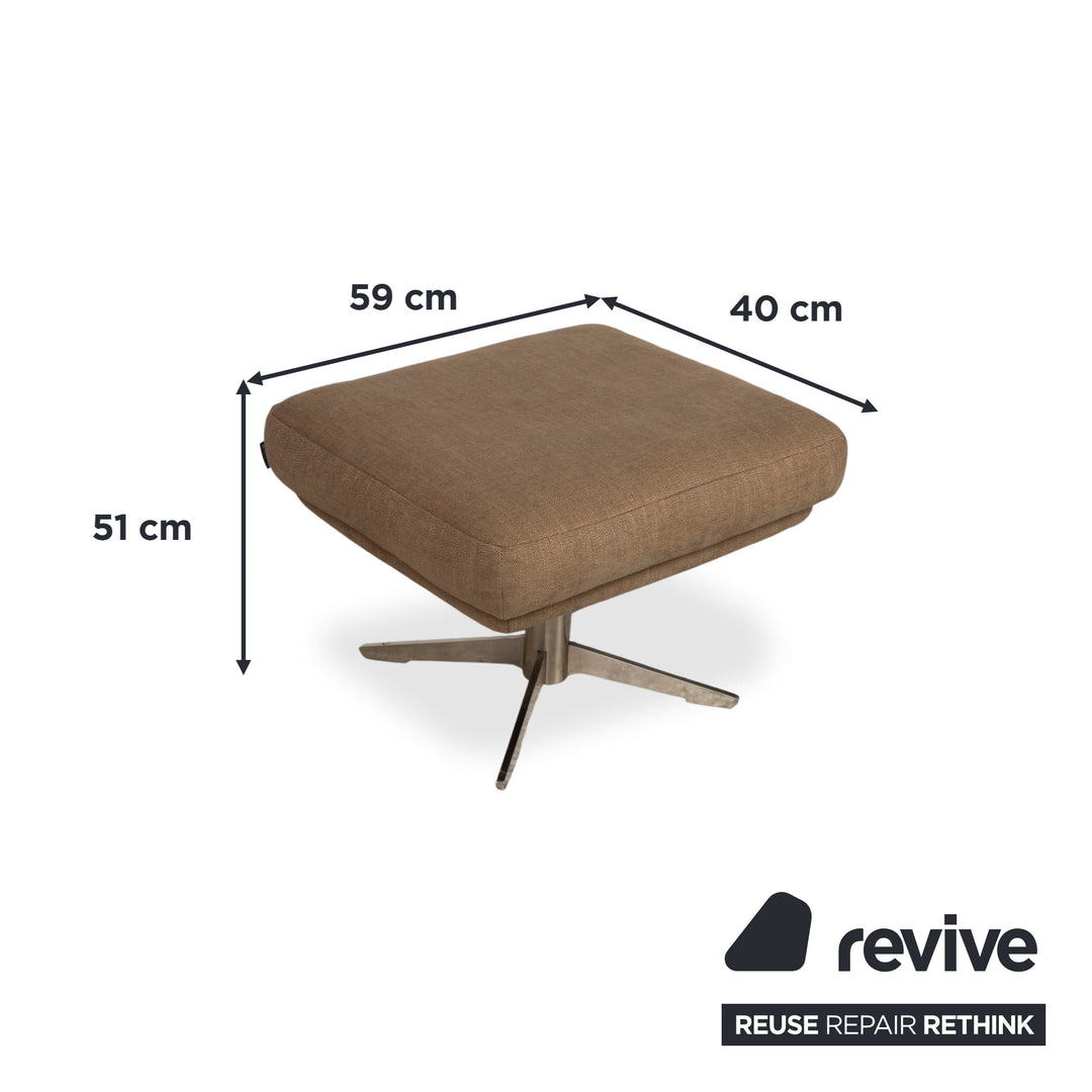 Musterring MR 495 Stoff Sessel Grau Taupe inkl. Hocker manuelle Funktion