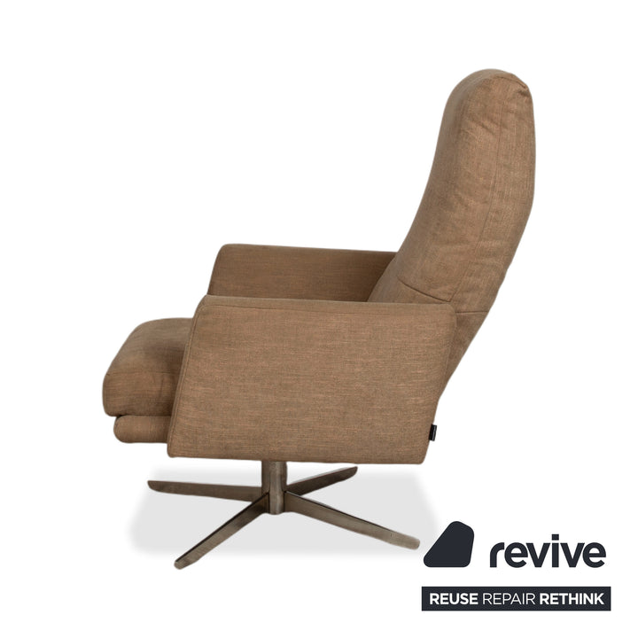 Musterring MR 495 Stoff Sessel Grau Taupe inkl. Hocker manuelle Funktion