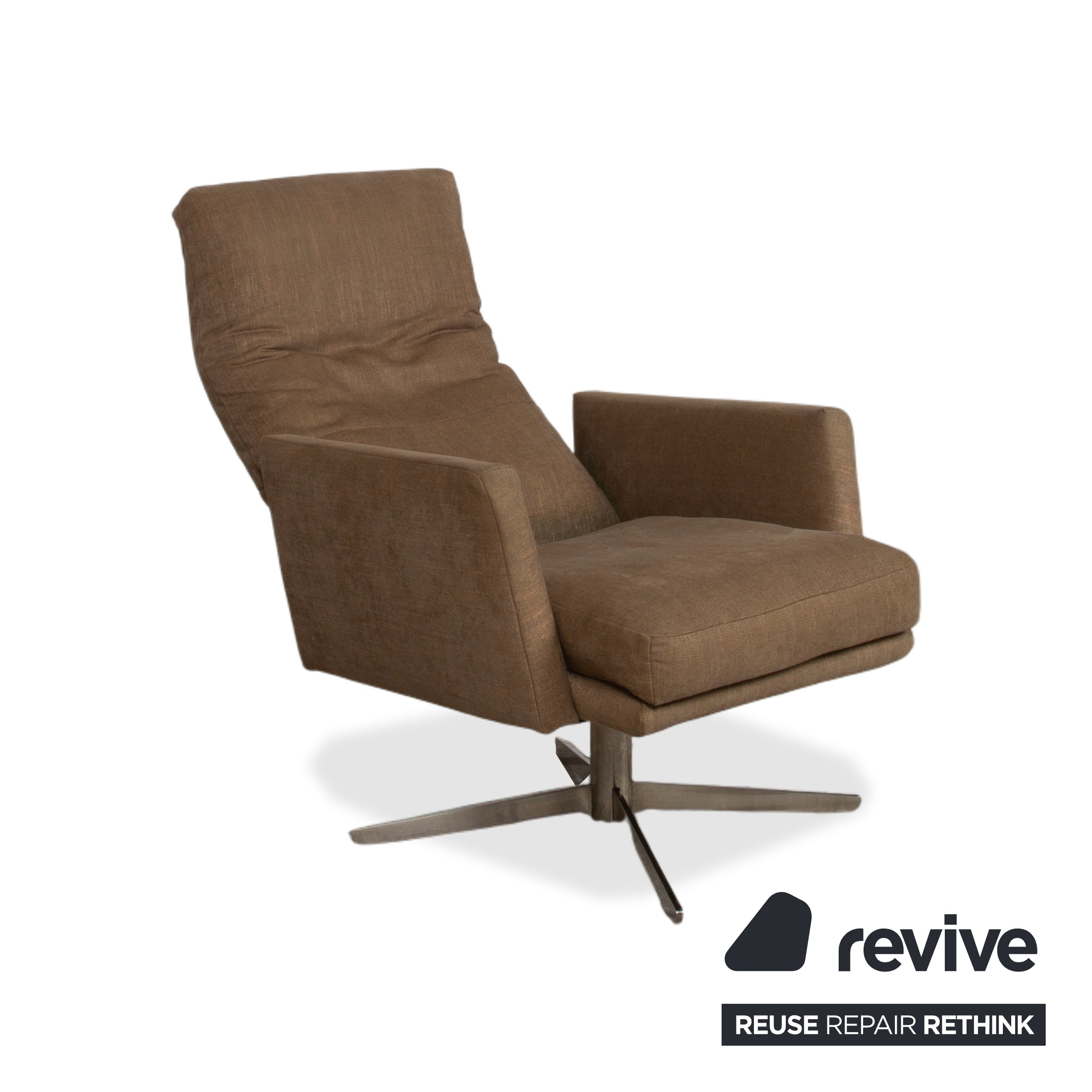 Musterring MR 495 Stoff Sessel Grau Taupe inkl. Hocker manuelle Funktion