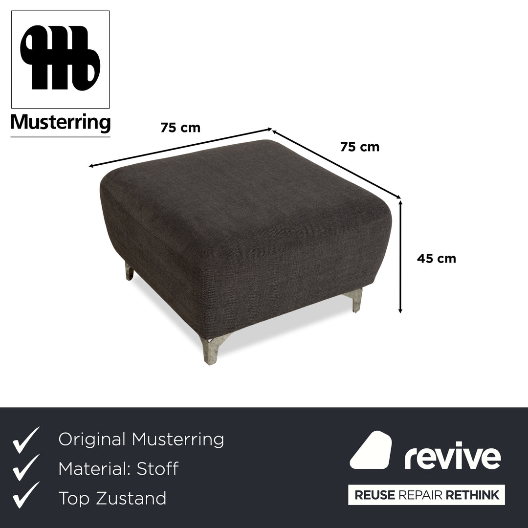 Musterring Stoff Hocker Grau