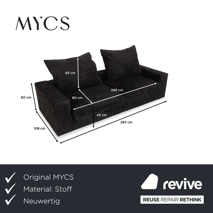 MYCS FLAYR Stoff Viersitzer Schwarz Sofa Couch
