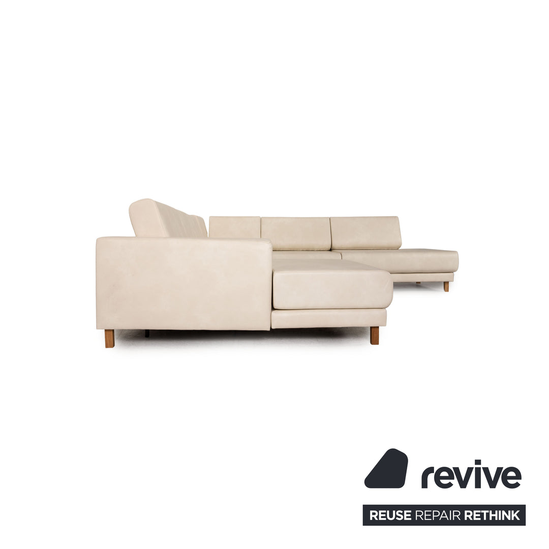 MYCS TYME U - Ecksofa Creme Sofa Couch Veganes Leder