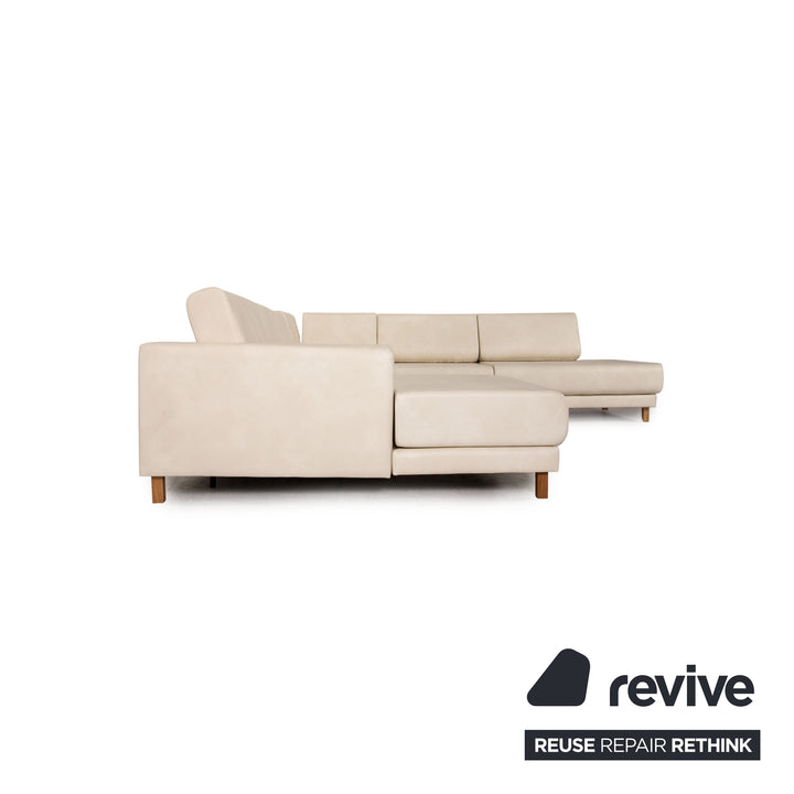 MYCS TYME U - Ecksofa Creme Sofa Couch Veganes Leder